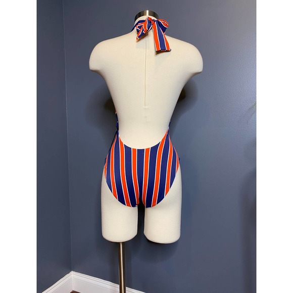 We Wore What x Onia red and blue striped Brooklyn one piece swimsuit, NWT Size S - Picture 4 of 8